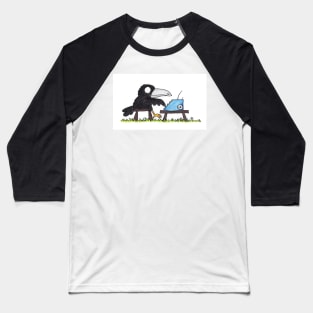 Typewriter Crow Baseball T-Shirt